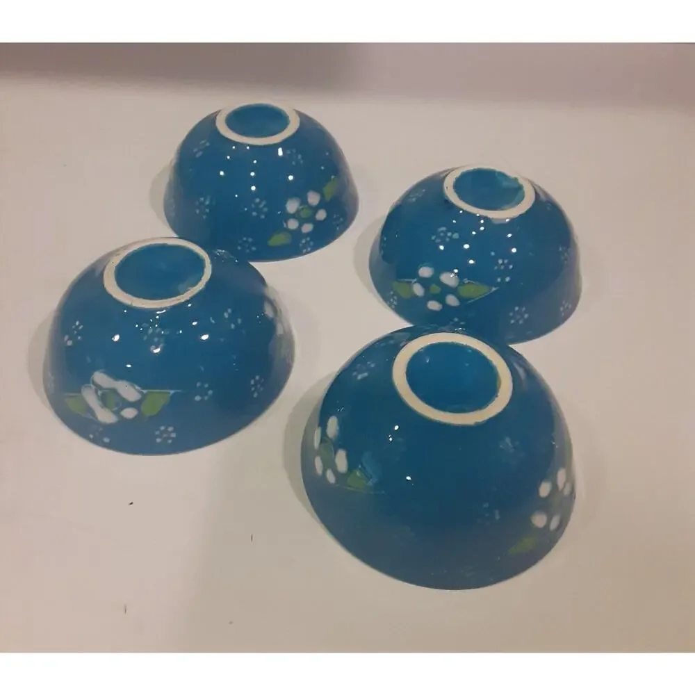 Handmade Hand Painted Mini Bowl Set 4pc Beautiful